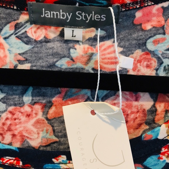 Jamby Styles Floral Swoop Tee Large - Picture 7 of 7